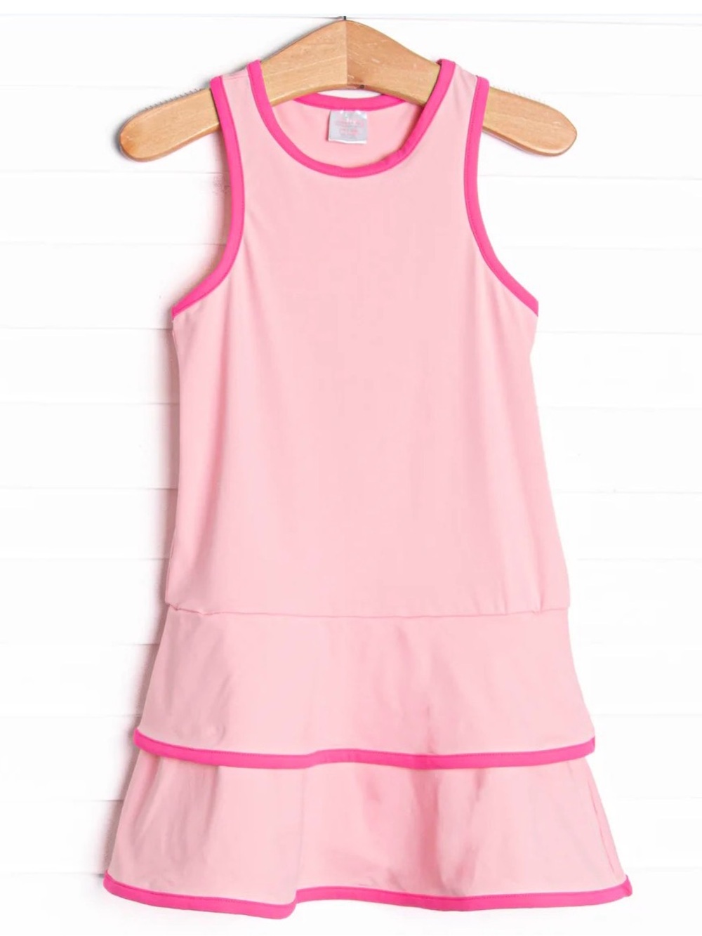 Stitchy Fish Sassy Sport tennis dress sleeveless athletic pink trim ruffle 10